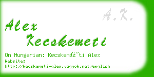 alex kecskemeti business card